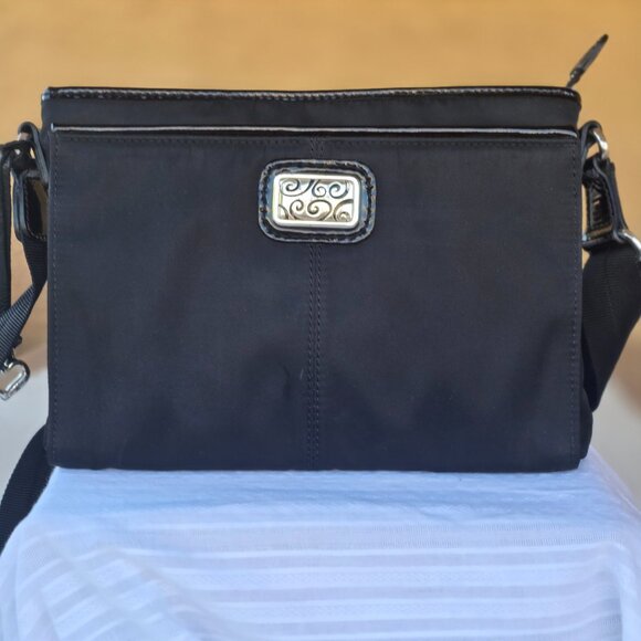 Brighton Twister Black Dual Zip Microfiber Purse Wallet Organizer Crossbody Bag - Picture 4 of 16